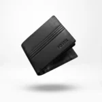 Bifold Genuine Leather Wallet — Black with Snap Coin Pocket - Image 1