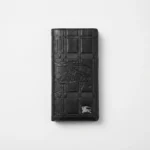 Embossed Leather Long Wallet — Black - Image 1