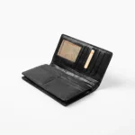 Embossed Leather Long Wallet — Black - Image 2
