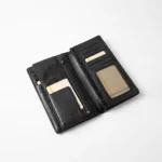 Embossed Leather Long Wallet — Black - Image 3