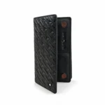 Embossed Leather Long Wallet — Classic Black - Image 3