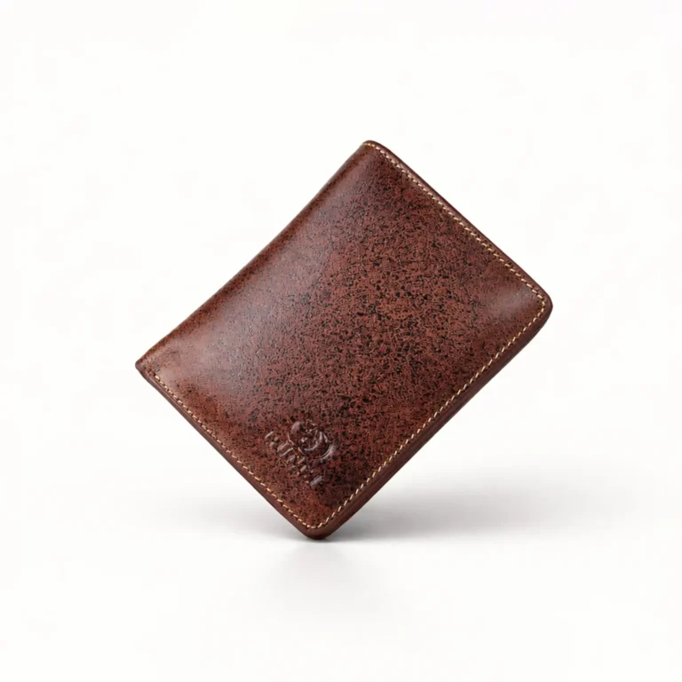 Genuine Leather Bifold Wallet — Brown - Image 1