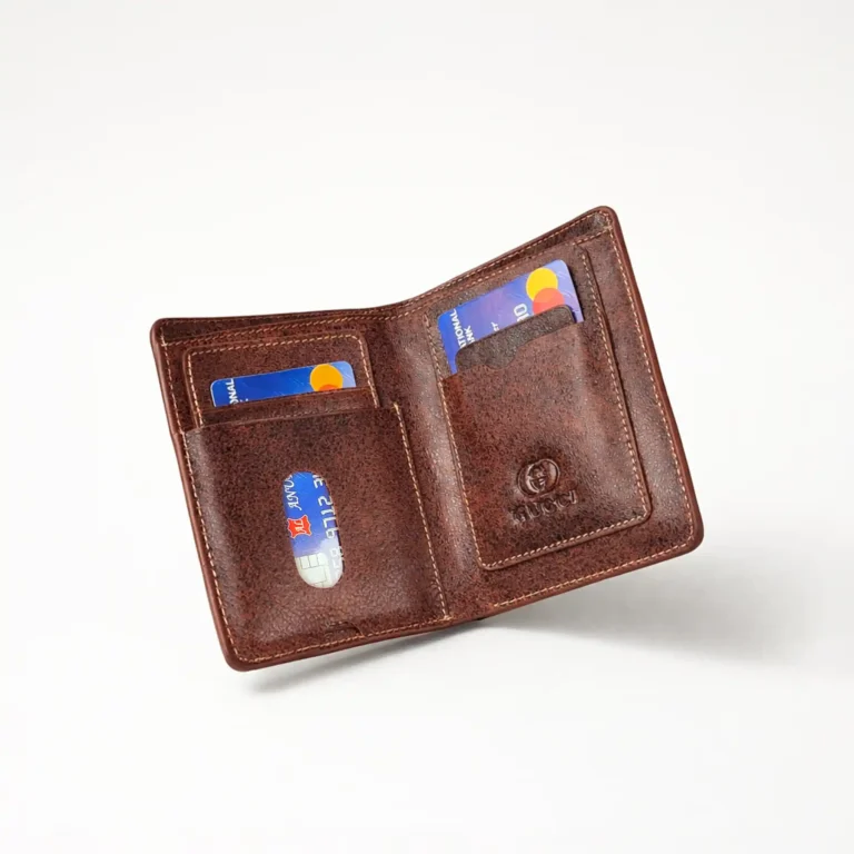 Genuine Leather Bifold Wallet — Brown - Image 2