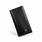 Genuine Leather Long Wallet — Black with Copper Rivets - Image 1