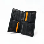 Genuine Leather Long Wallet — Black with Copper Rivets - Image 4
