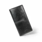 Genuine Leather Long Wallet — Black with Slip Pocket - Image 3