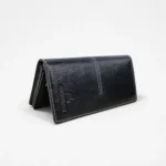 Genuine Leather Long Wallet — Black with Slip Pocket - Image 4