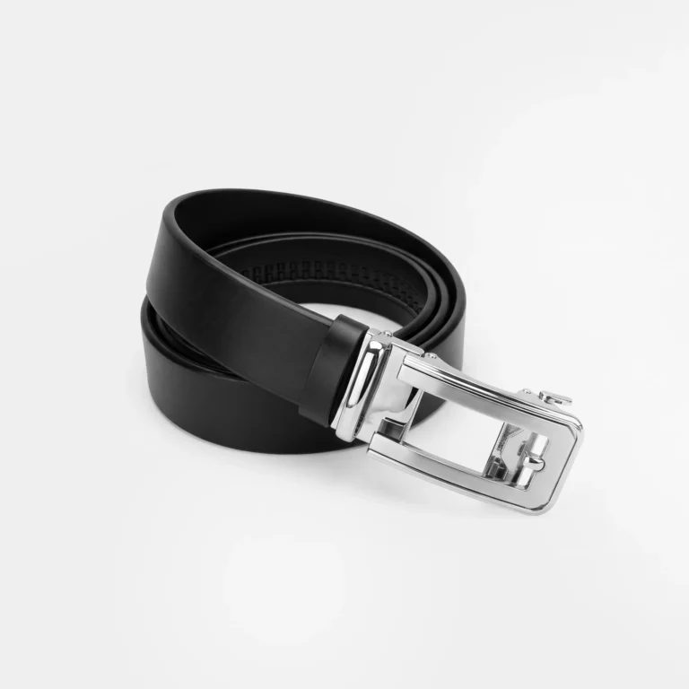 Men’s Genuine Leather Automatic Buckle Belt — Classic Black – view 2