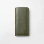 Long Bifold Genuine Leather Wallet — Olive Green - Image 1