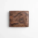 Vintage Distressed Leather Bifold Wallet — Tan Brown - Image 1